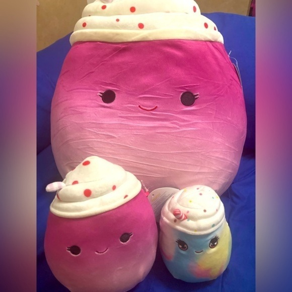 Squishmallow Food Series 12-14in & 8in Cinnamon the Frozen Yogurt & 5in Scented - Picture 1 of 1
